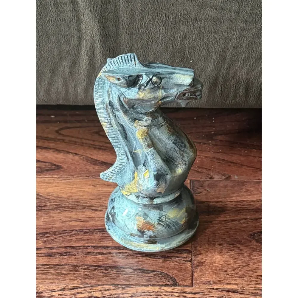$1795 Purling London x Olivia Pilling Silver Knight Chess Art 15cm+Mini Rare Set